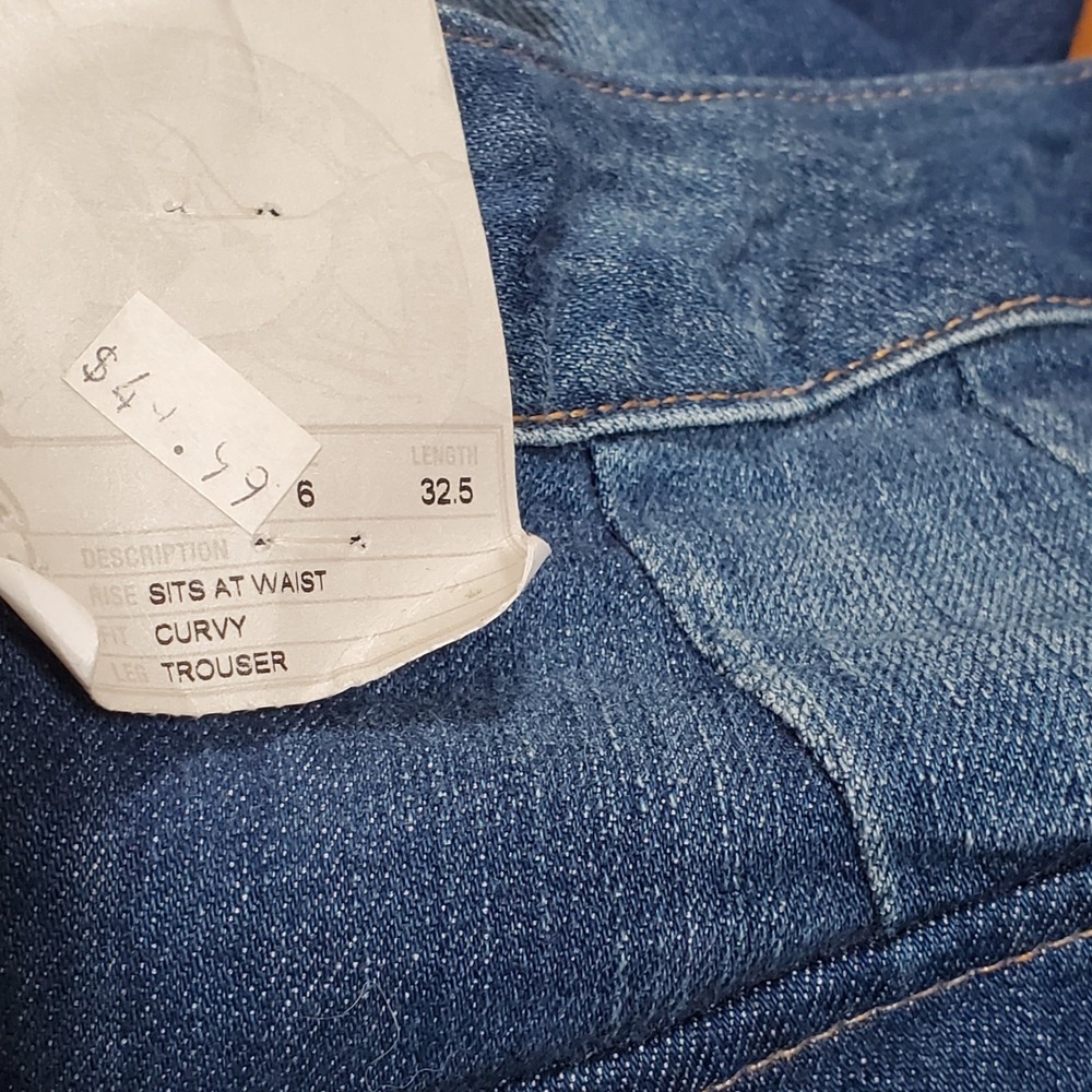 Eddie Bauer Y2K Curvy Trouser Flare Jeans Western Dressy Blue Denim 32x31 Size 6 - Picture 4 of 9